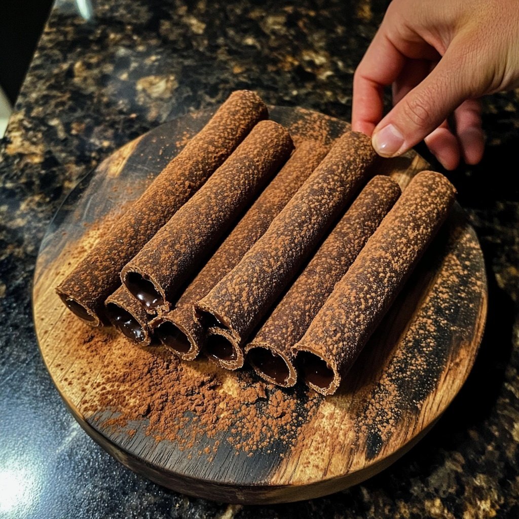 Chocolate Cigar Cookies (No Bake) | Kookmutsjes