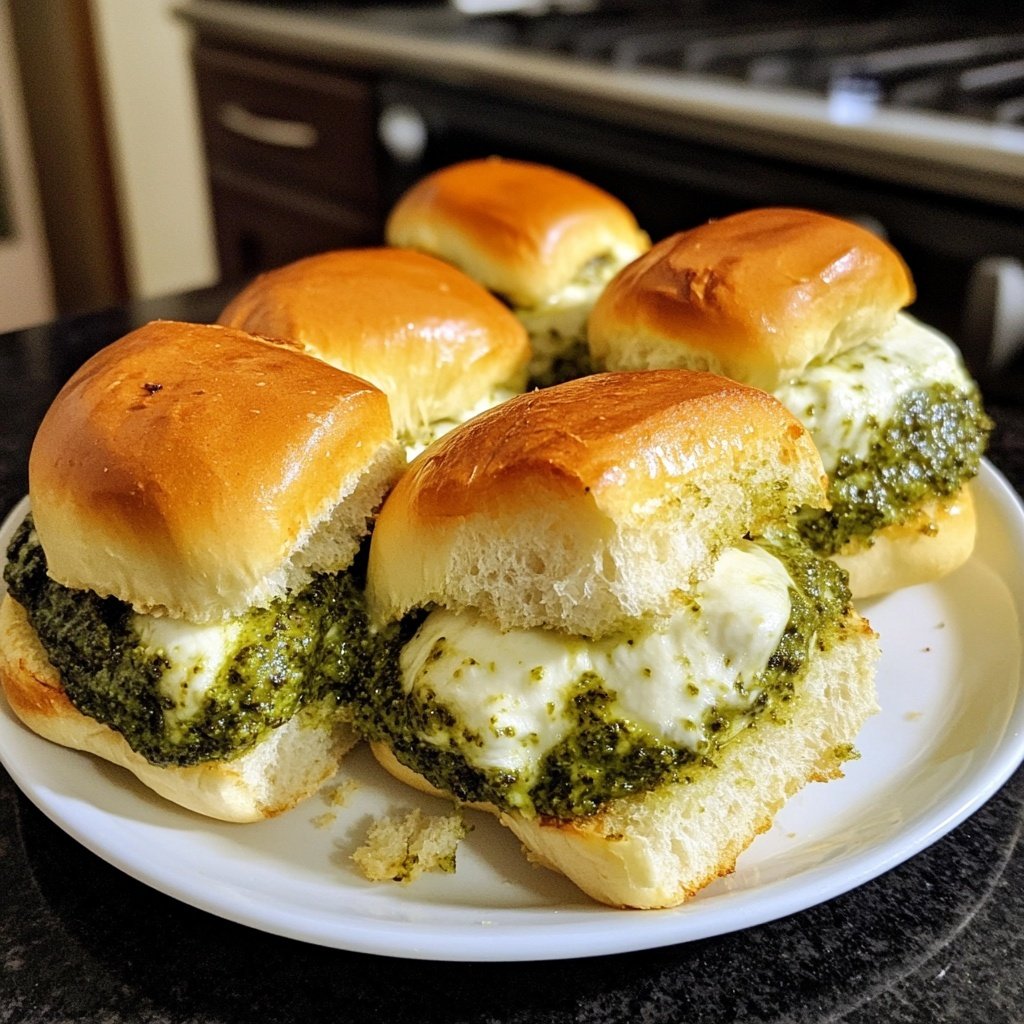 Sliders with Pesto Mozzarella