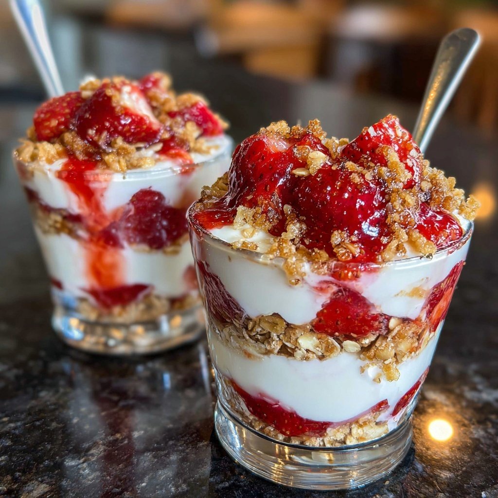 Strawberry Yogurt Oat Parfaits