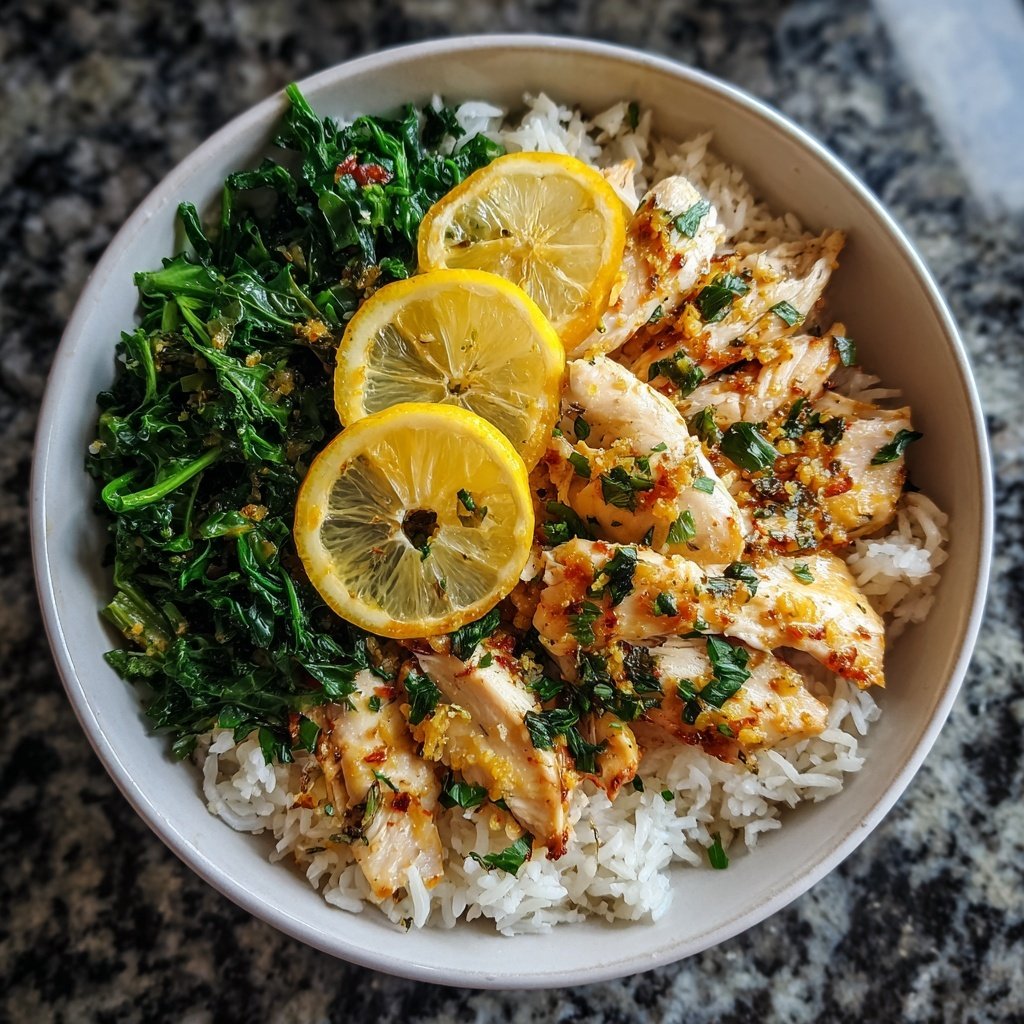 Healthy Lemon Chicken Rice Bowl
