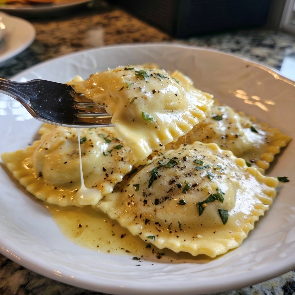 Lobster Ravioli with Champagne Butter