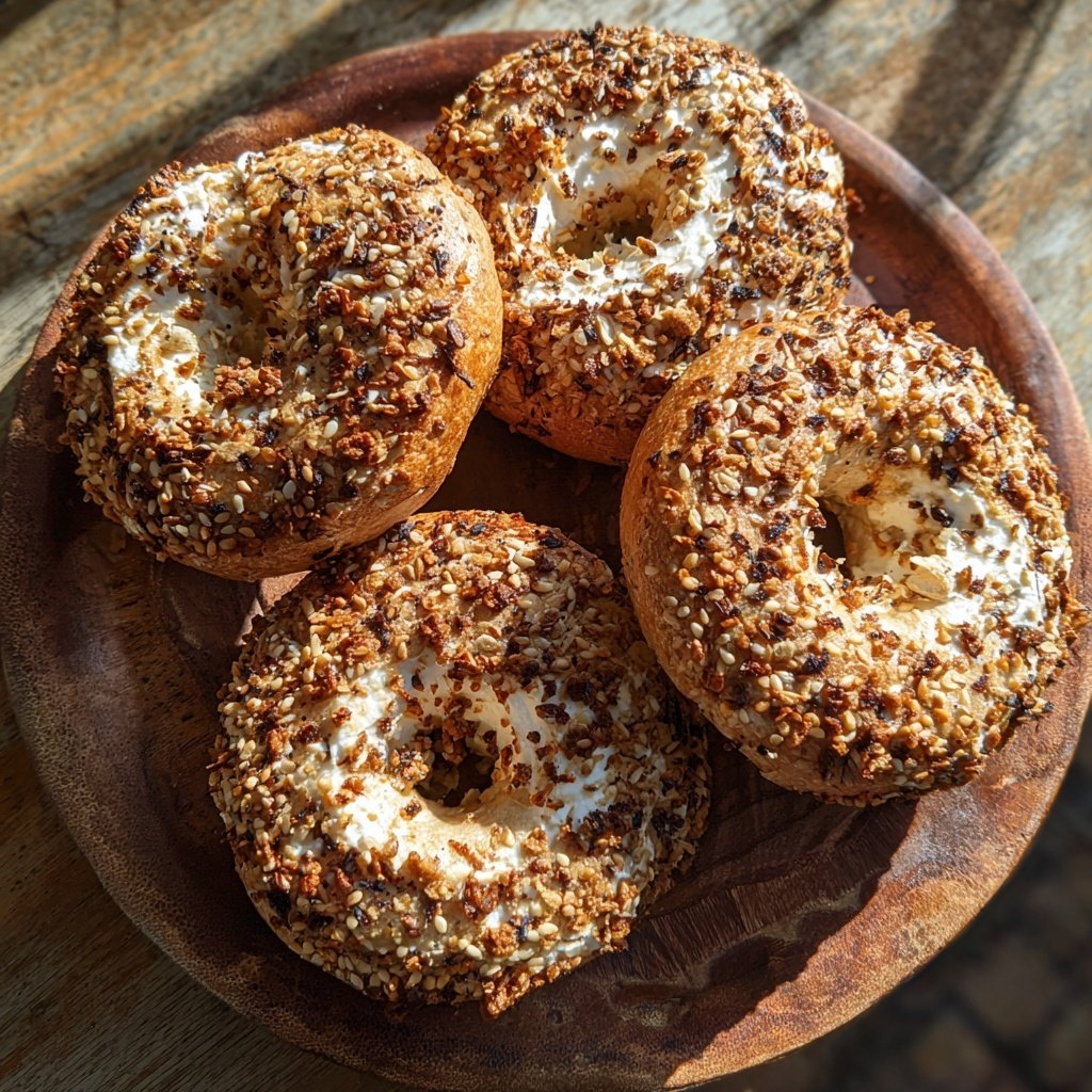 Protein Bagels With Sesame Crust