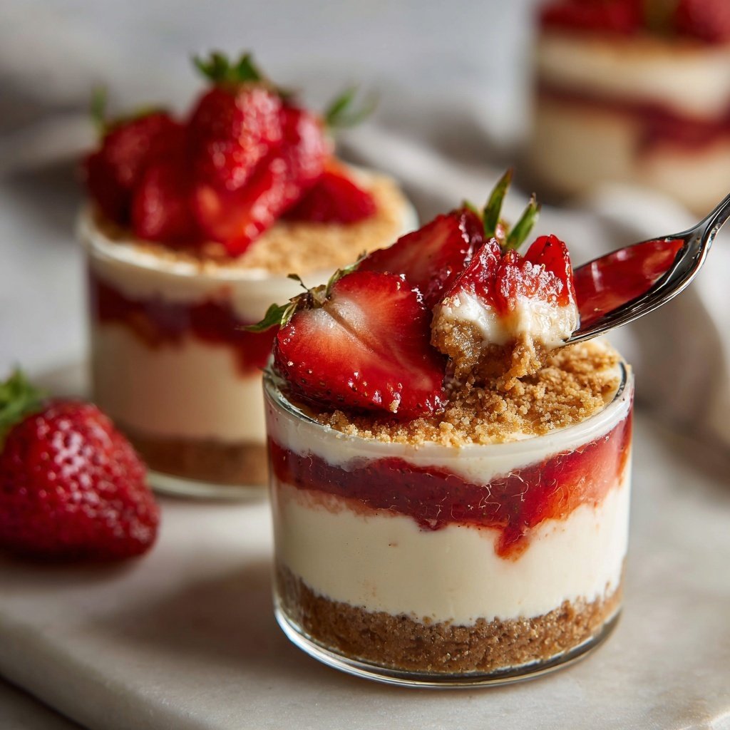 No Bake Strawberry Cheesecake Cups